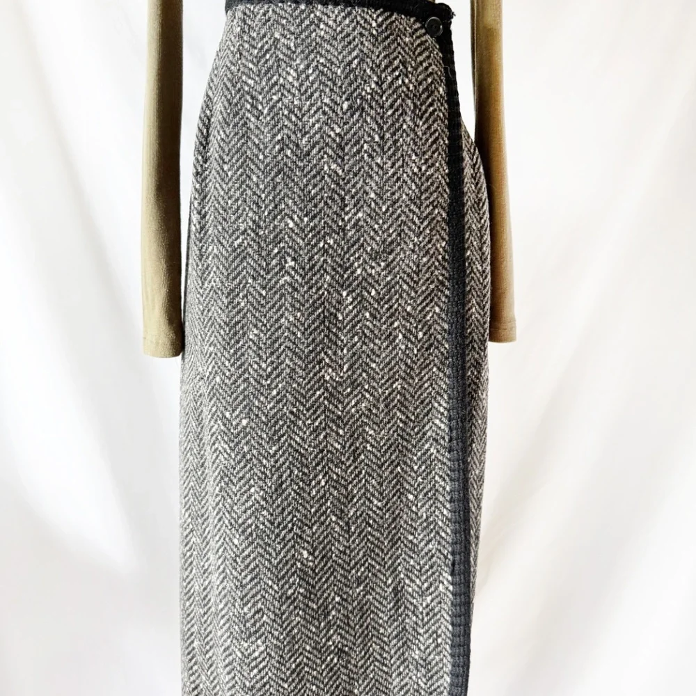 Reversible Wool Blanket Wrap Skirt XS - Picture 2 of 9